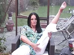 Mezcla de tomas de lencería de la esposa